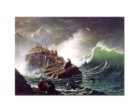 Albert Bierstadt Farallon Adasında Foklar