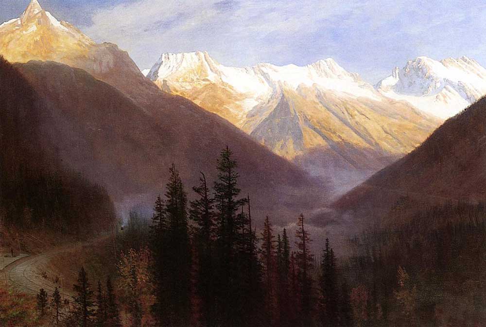 Albert Bierstadt Glacier Dağlarında Gündoğumu