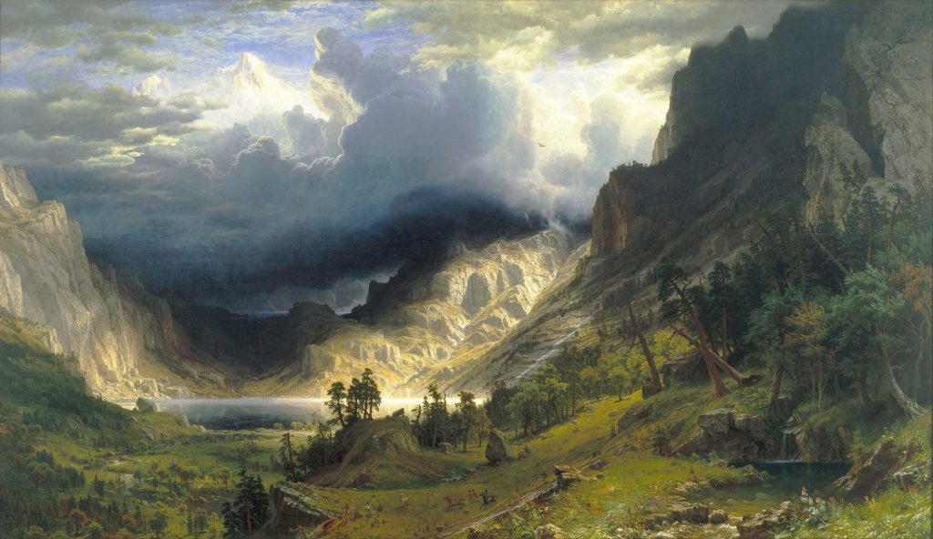 Albert Bierstadt Rocky Dağlarında Fırtına 01