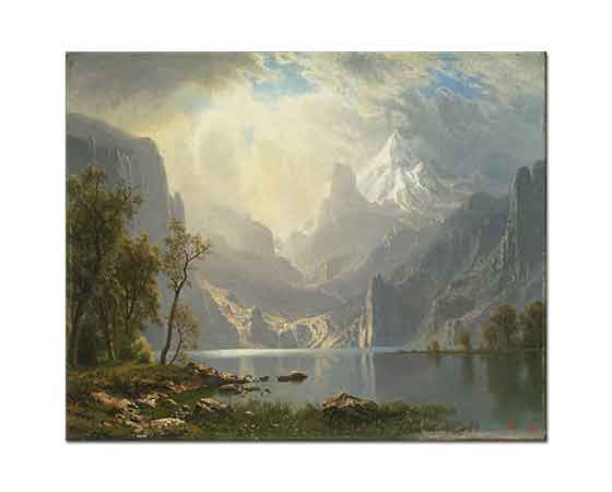 Albert Bierstadt Taho Gölü Kıyısında Dağlar