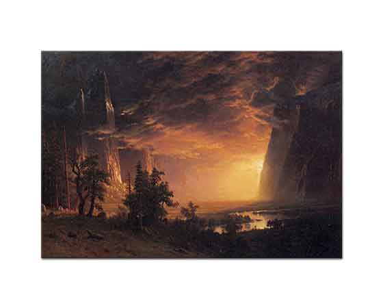 Albert Bierstadt Yosemite Vadisinde Günbatımı