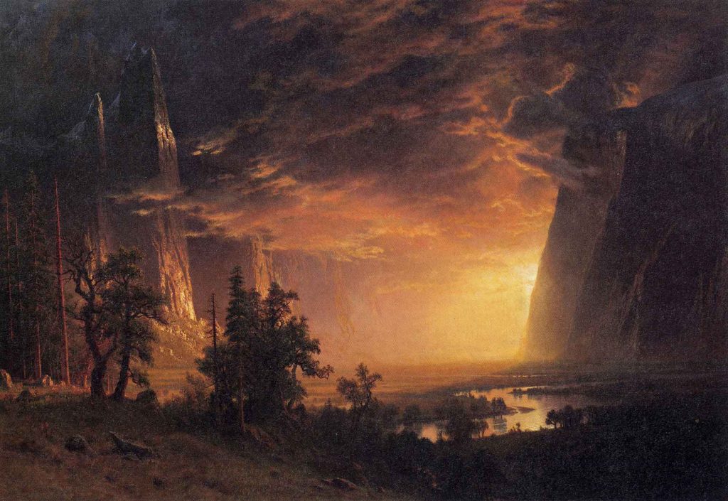 Albert Bierstadt Yosemite Vadisinde Günbatımı