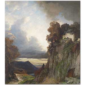 Albert Flamm Rhein Kıyısında Akşam