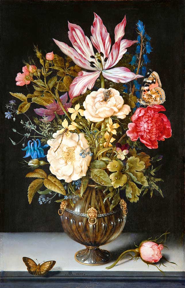Ambrosius Bosschaert the Elder Çiçekler ve Kelebekler