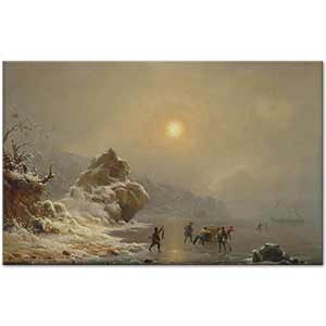 Andreas Achenbach Buz Üzerinde Avcılar