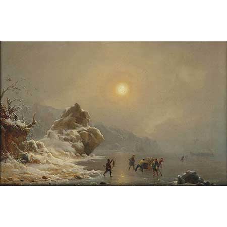 Andreas Achenbach Buz Üzerinde Avcılar