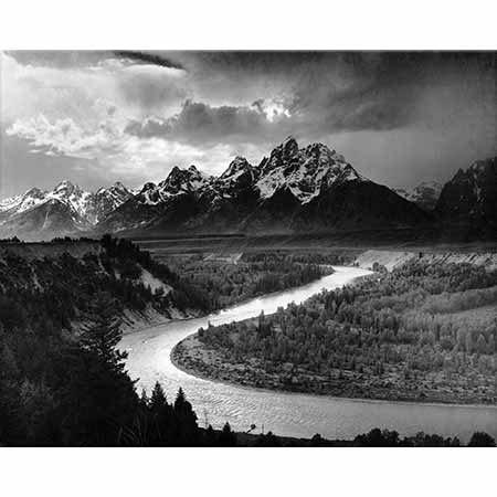 Ansel Adams Tepeler ve Kıvrılan Nehir