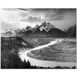 Ansel Adams Tepeler ve Kıvrılan Nehir