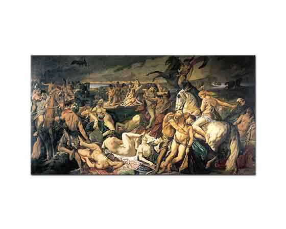 Anselm Feuerbach Amazon Baskını - Battle of the Amazons