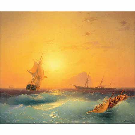 Ayvazovski Cebelitarıkta Amerikan Gemileri