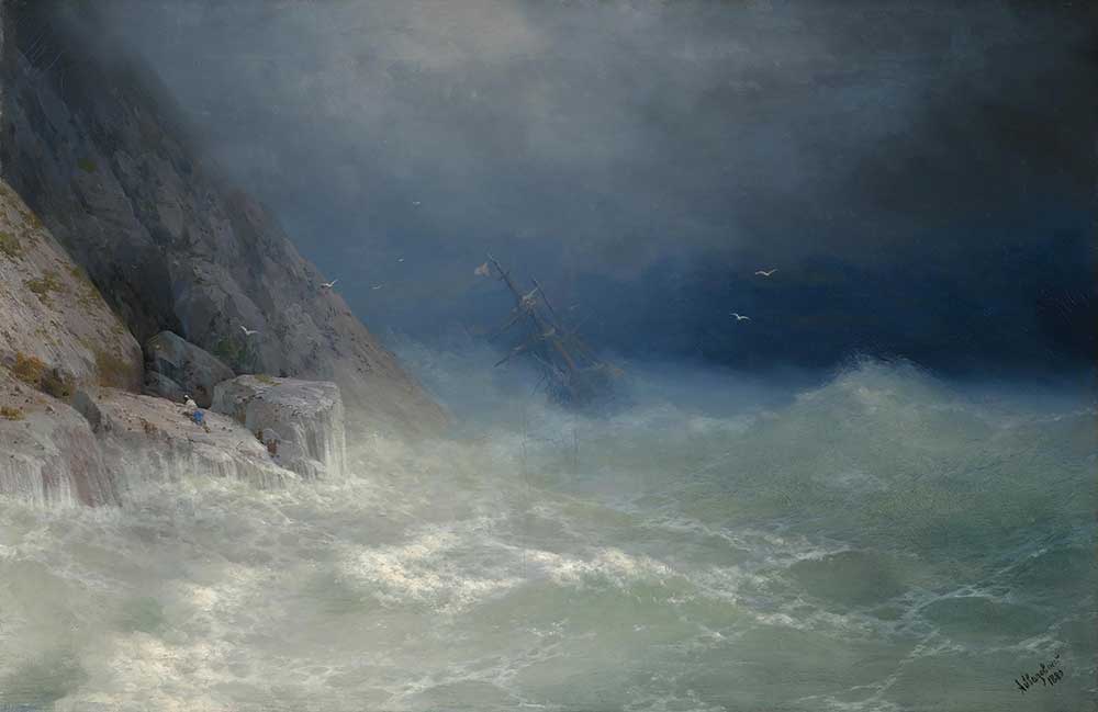 Ayvazovski Kayalıklarda Fırtına
