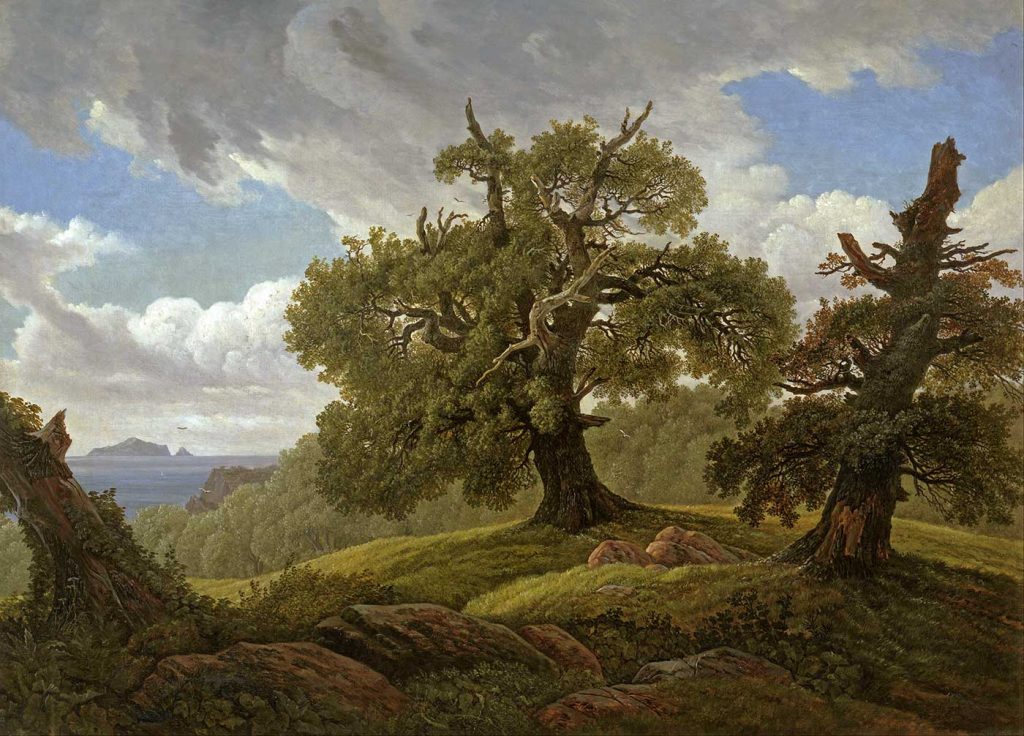Carl Gustav Carus Deniz Kıyısında Meşe Ağaçları