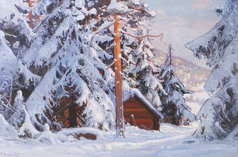 Carl Brandt Kış Manzarasında Ağaçlar