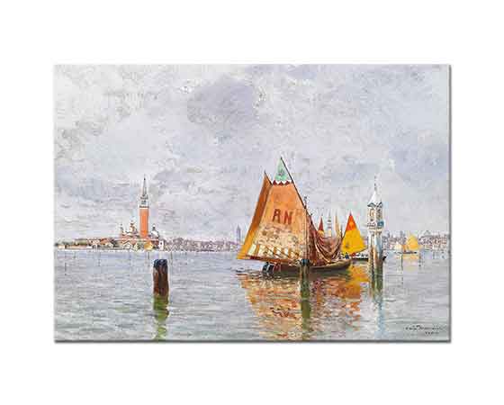 Carlo Brancaccio Venedik Açıklarında Balıkçı Tekneleri
