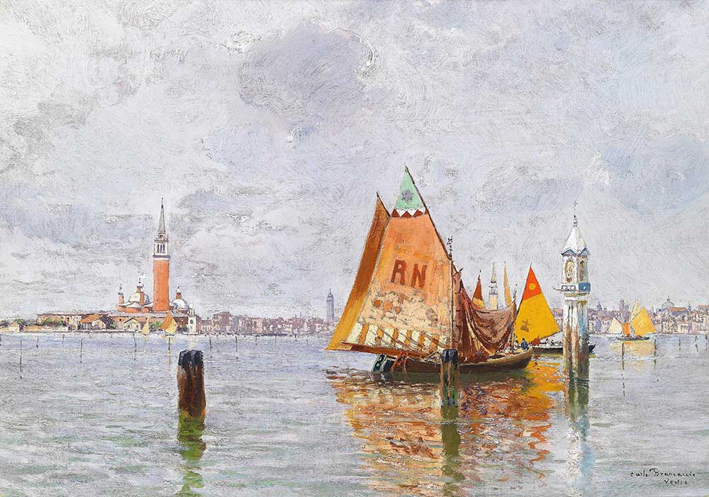 Carlo Brancaccio Venedik Açıklarında Balıkçı Tekneleri