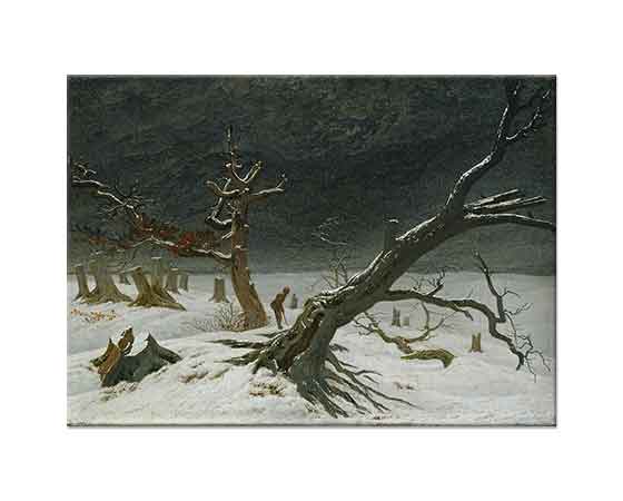 Caspar David Friedrich Kış Manzarasında Ağaçlar