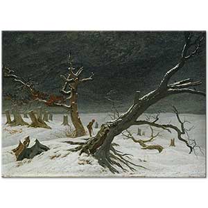 Caspar David Friedrich Kış Manzarasında Ağaçlar