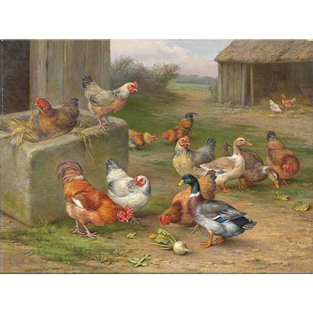 Edgar Hunt Çiftlikte Tavuklar
