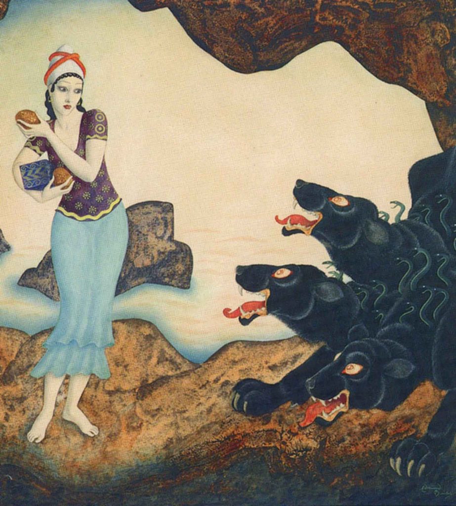 Edmund Dulac Psyche ve Cerberus