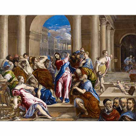 El Greco Sarrafların Tapınaktan Kovuluşu