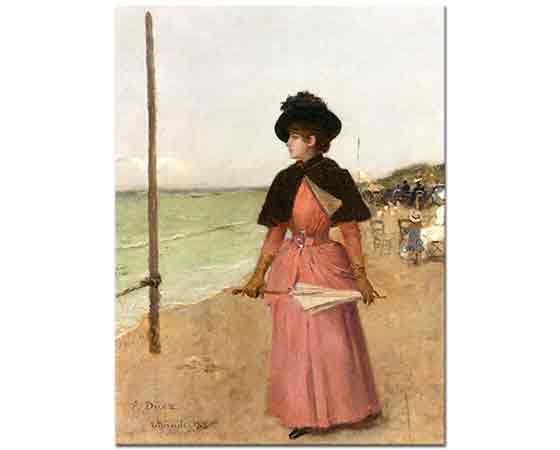 Ernest Ange Duez Plajda Nazik Kadın