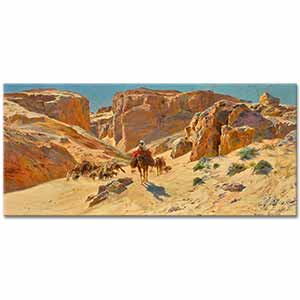 Eugene Alexis Girardet Çölde Kervanlar