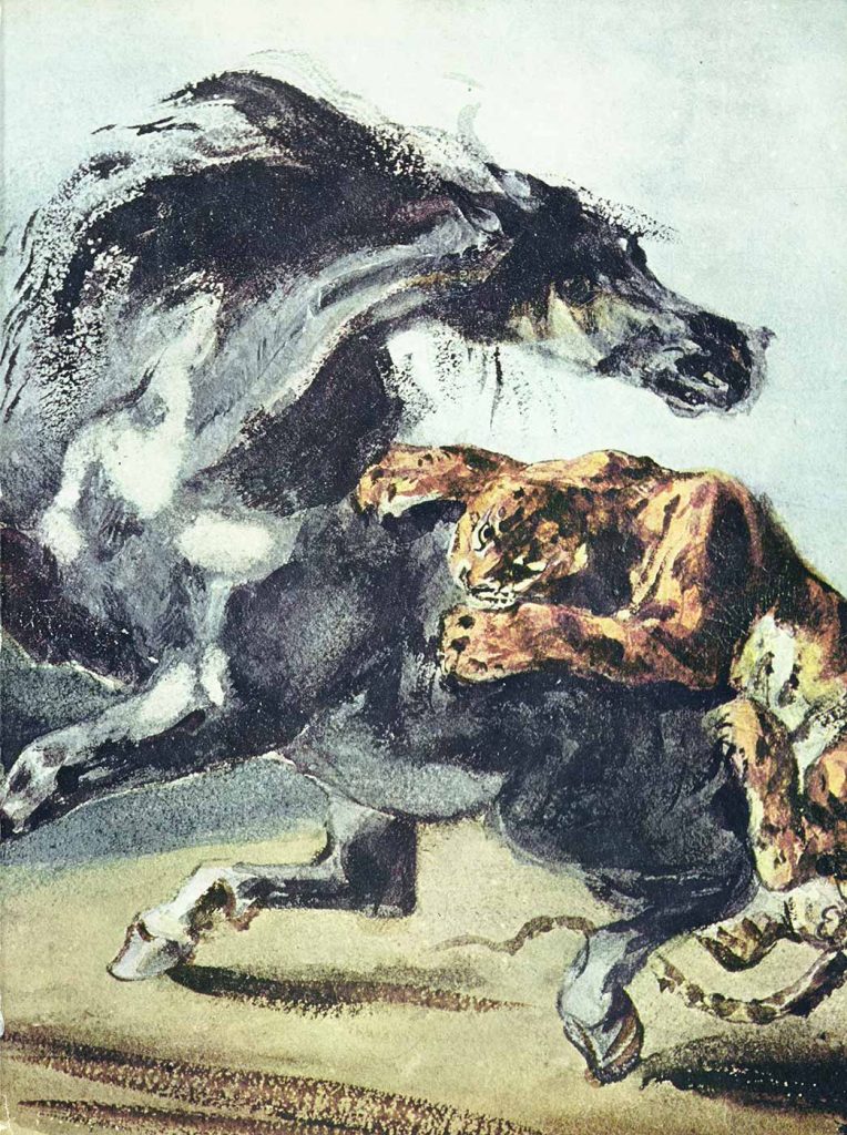 Eugene Delacroix Kaplan Atı Yakalarken (Detay)