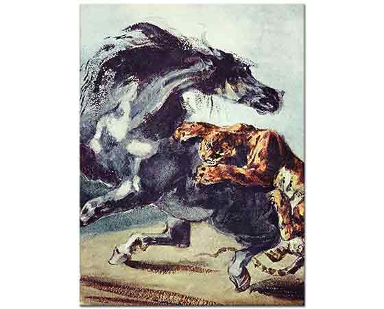 Eugene Delacroix Kaplan Atı Yakalarken