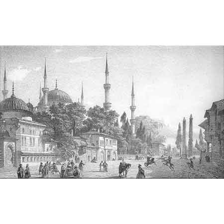 Eugene Flandin Sultanahmet Camii ve Meydanı