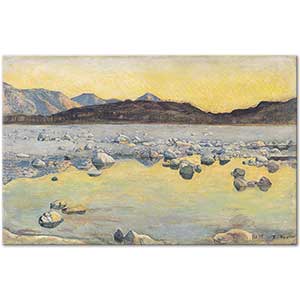 Ferdinand Hodler Gündoğumu öncesi Maggia Deltası