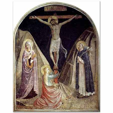 Fra Angelico Çarmıha Geriliş Meryem ve Maria Magdalena