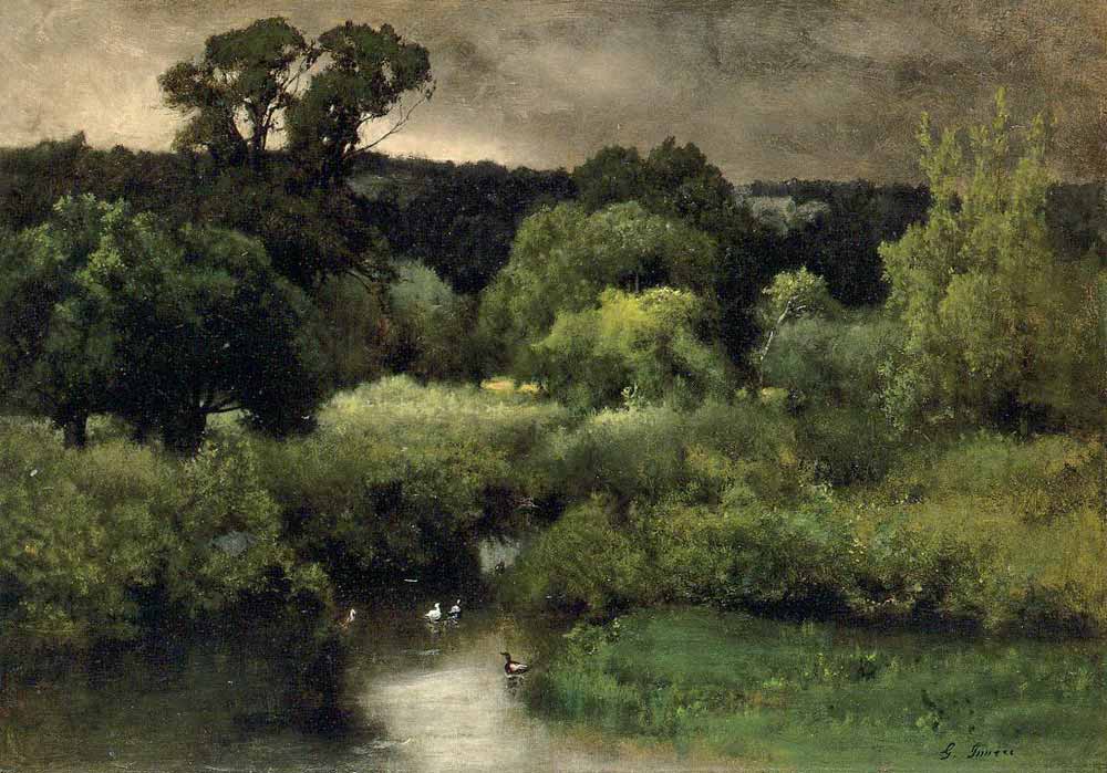 George Inness Gri Kapalı bir Gün