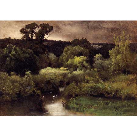 George Inness Gri Kapalı bir Gün