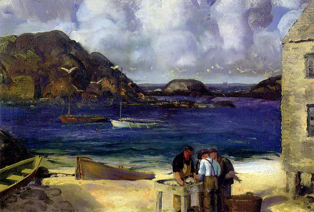 George Wesley Bellows Monhegan Limanında Balıkçılar