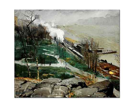 George Wesley Bellows Nehir Kıyısında Yağmur