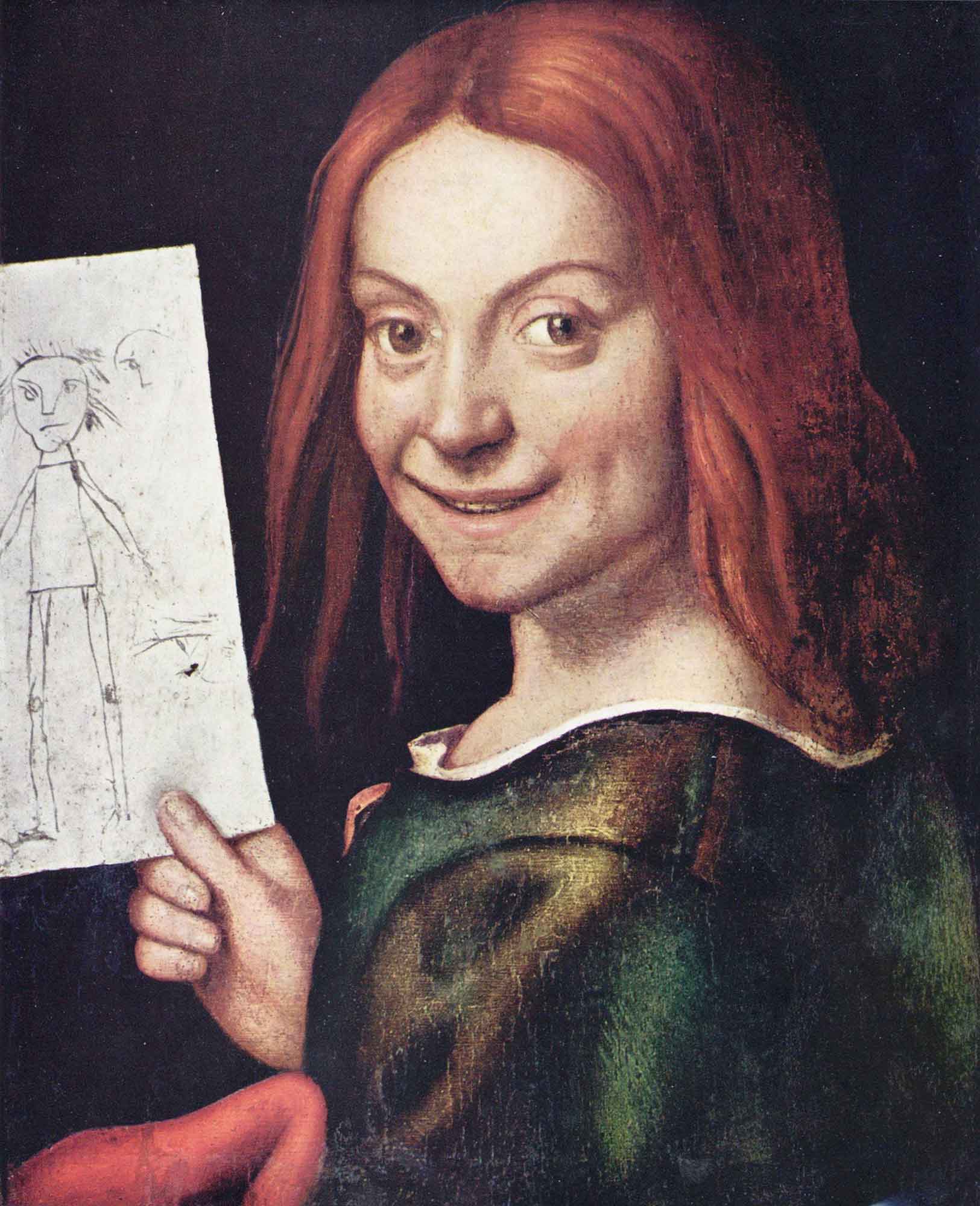 Giovanni Francesco Caroto Elinde Çizim ile Çocuk