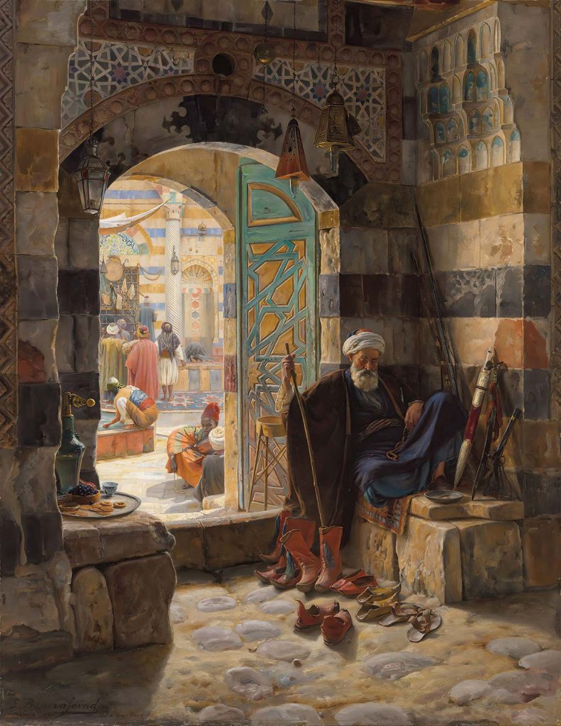 Gustav Bauernfeind Şam'da Büyük Caminin Kapısında