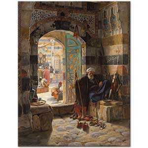 Gustav Bauernfeind Şam'da Büyük Caminin Kapısında