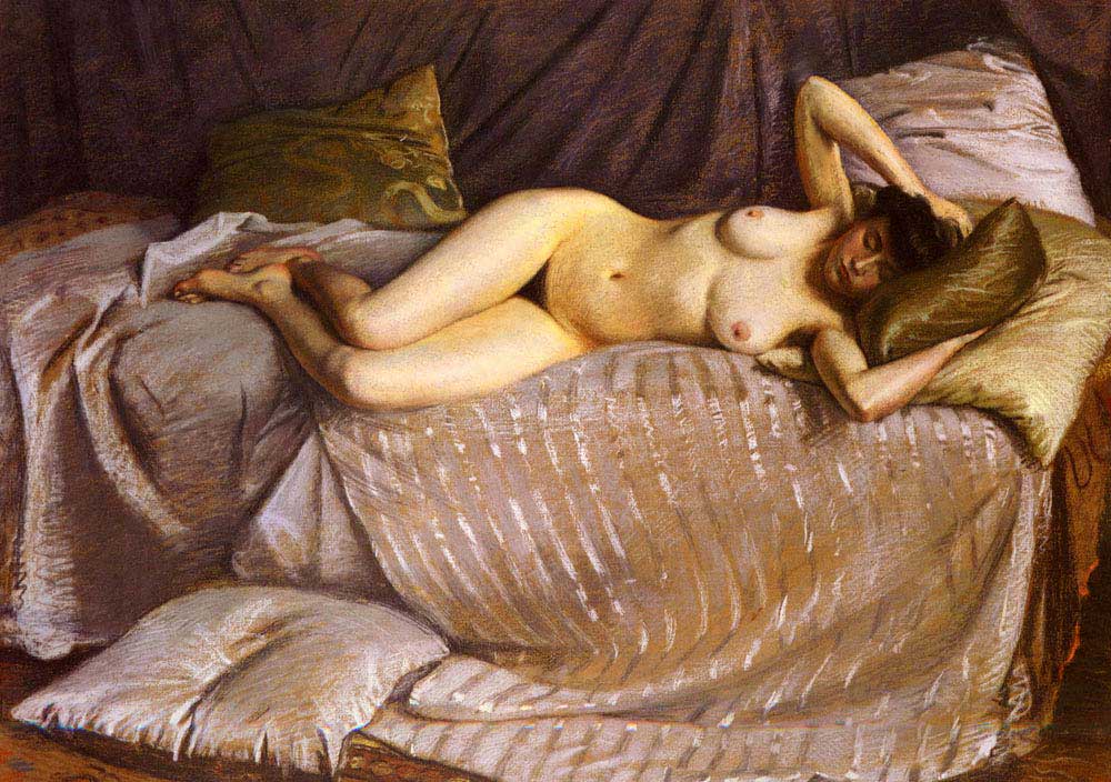 Gustave Caillebotte Kanapede Yatan Nü