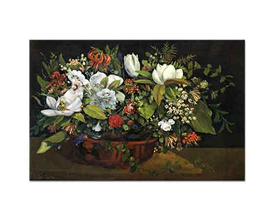 Gustave Courbet Çiçek Sepeti