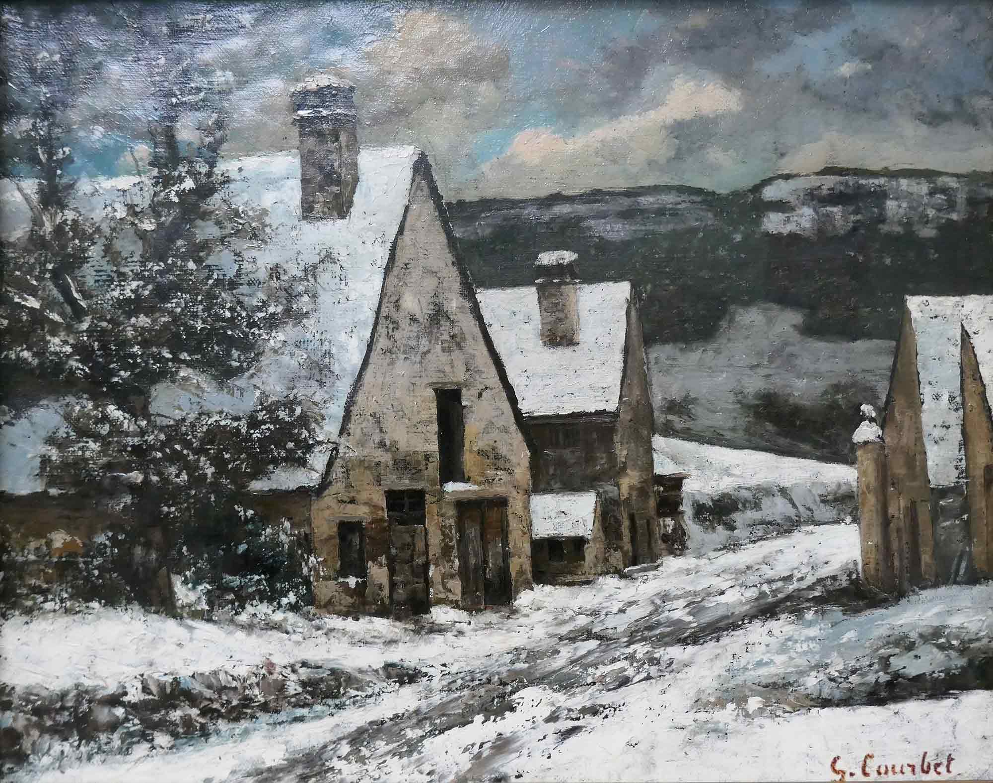 Gustave Courbet Kışta Köy Çıkışı