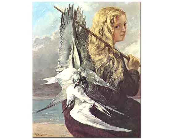 Gustave Courbet Martılarla Kız
