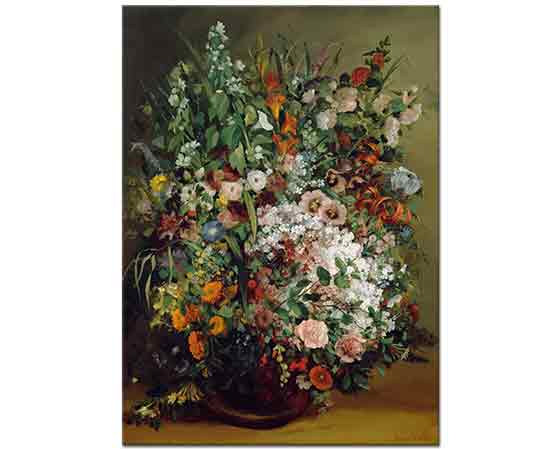 Gustave Courbet Vazoda Çiçekler