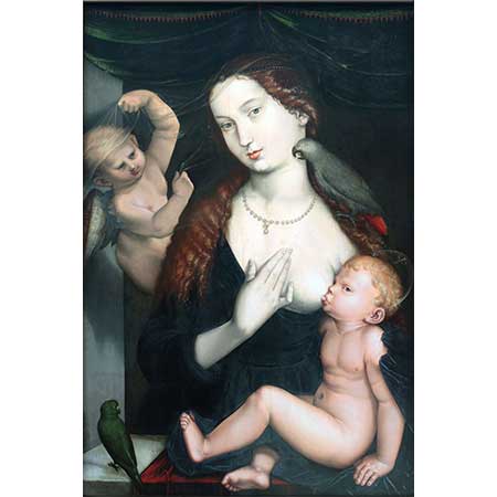 Hans Baldung Grien Madonna Papağanlar ile