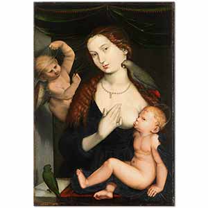 Hans Baldung Grien Madonna Papağanlar ile