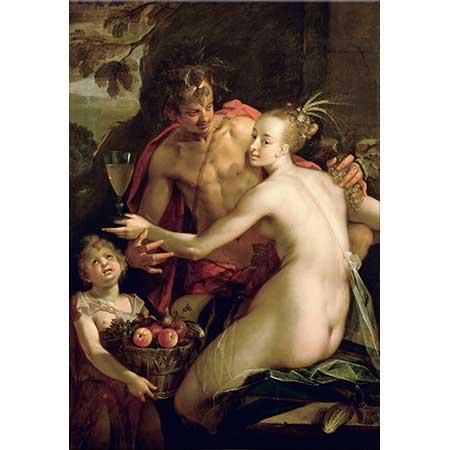 Hans von Aachen Bacchus Ceres Cupid