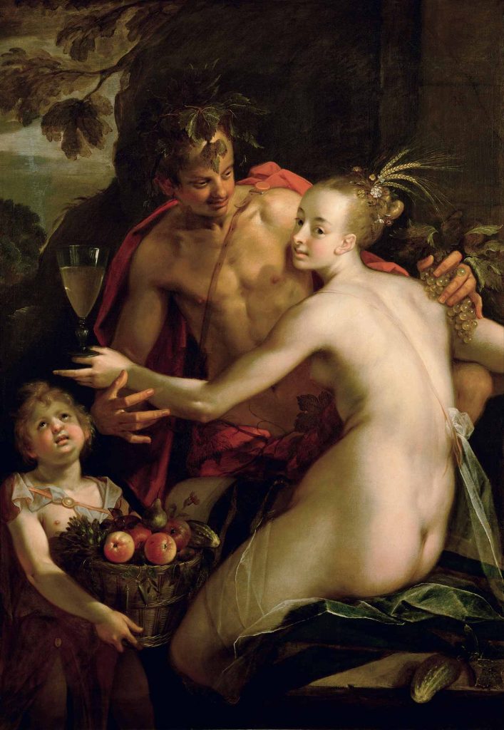 Hans von Aachen Bacchus Ceres Cupid