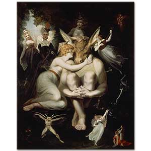 Heinrich Füssli Titania ve Bottom ve Periler