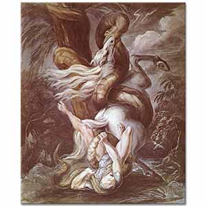 Heinrich Füssli Yılanın Saldırısına Uğrayan Atlı
