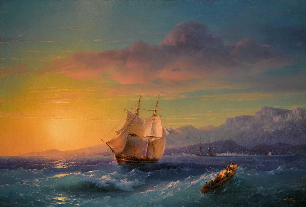 Ayvazovski Gün Batımında Gemi